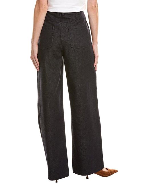 Vince Black High Waist Twill Wide Leg Pant