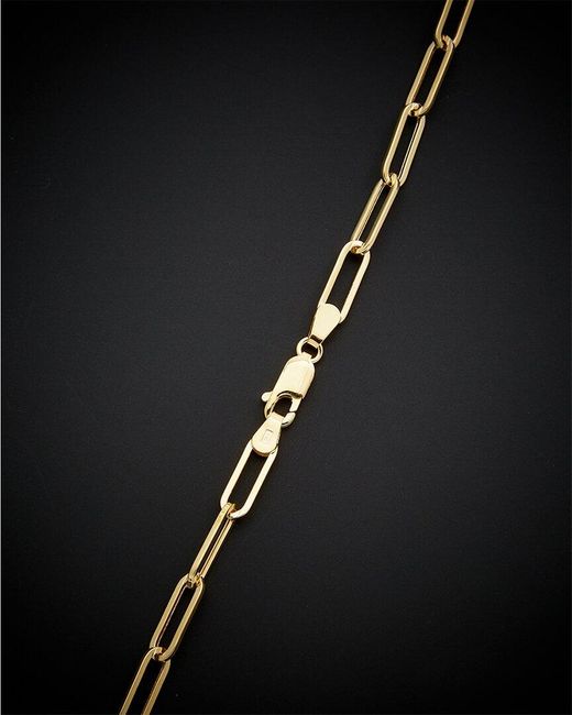 Italian Gold Black 14k Polished Paperclip Necklace