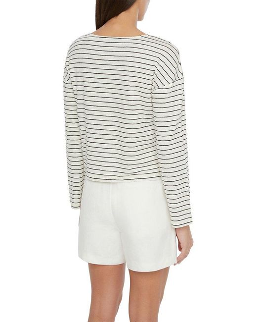 Onia White Linen-blend Jersey Boatneck Top