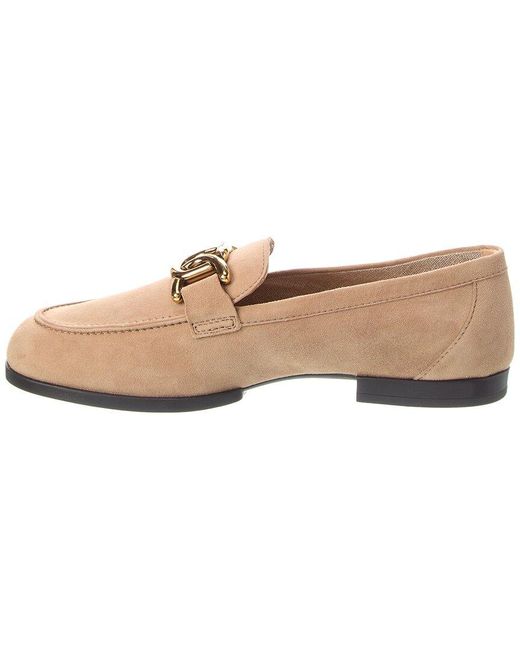 Tod's Natural Chain-embellished Suede Loafer