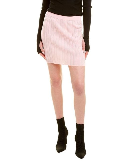 Helmut Lang Pink Fine Rib Wool Mini Skirt