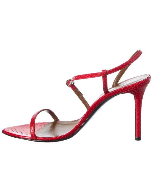 Giuseppe Zanotti Pink Clandestino 90 Snake-Embossed Leather Sandal