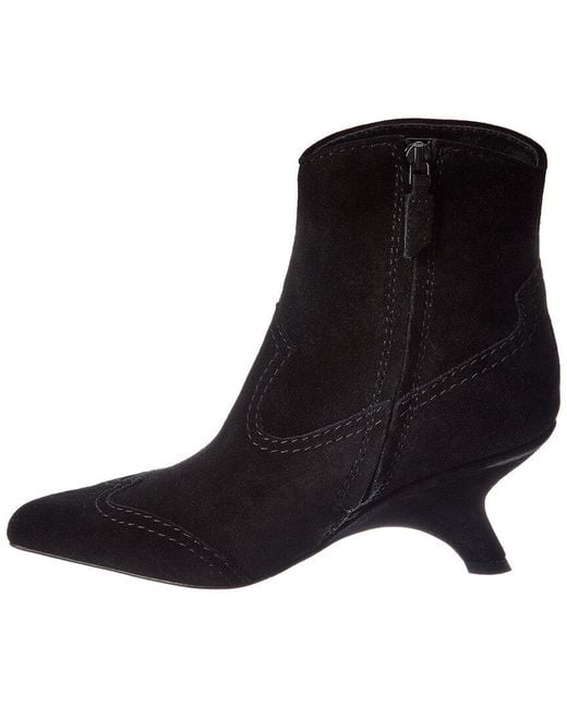 Jonathan Simkhai Black Shadow Suede Western Bootie
