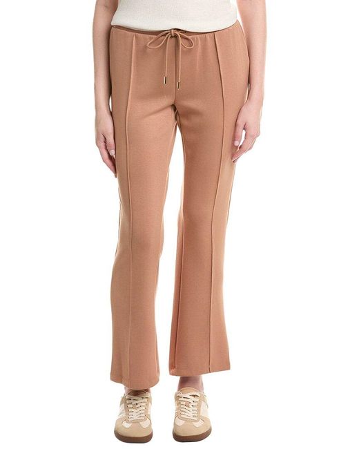 Nanette Lepore Brown Seam-Front Flare Scuba Pant