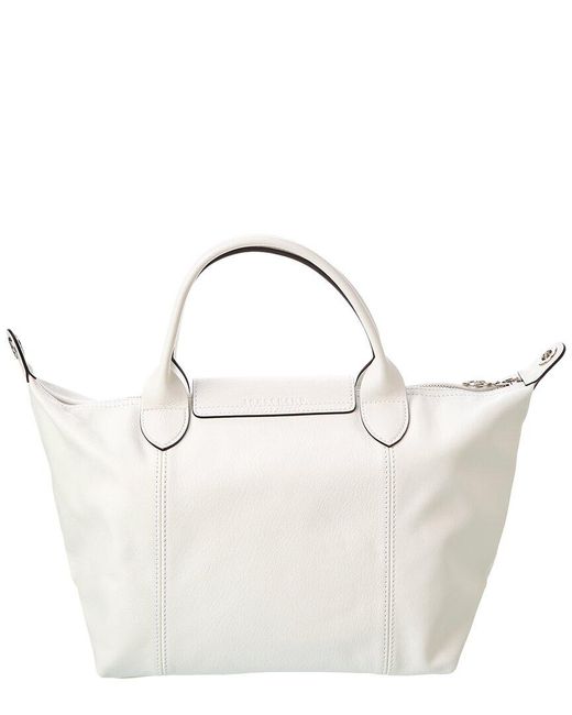Longchamp Le Pliage Cuir Lgp Small Leather Short Handle Tote in White |  Lyst Australia
