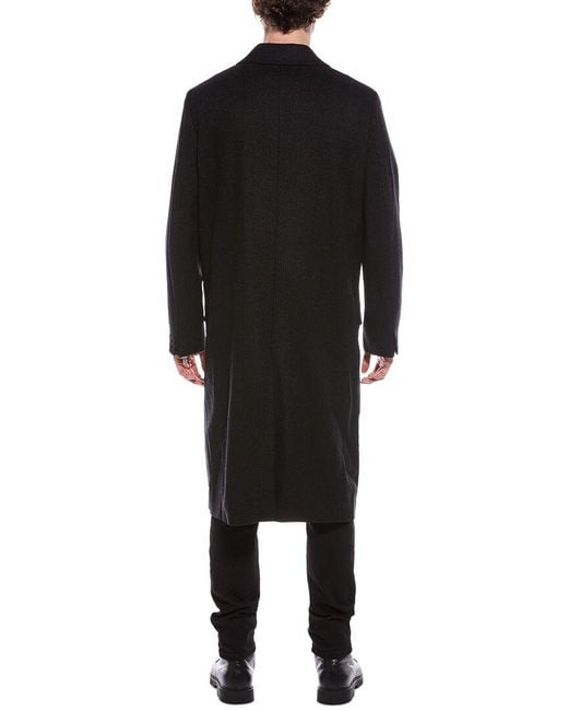 AllSaints Black Arcade Wool-Blend Coat for men