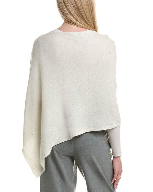 Sofiacashmere Gray Sofiacashmere Reverse Jersey Sequin Wool & Cashmere-Blend Poncho