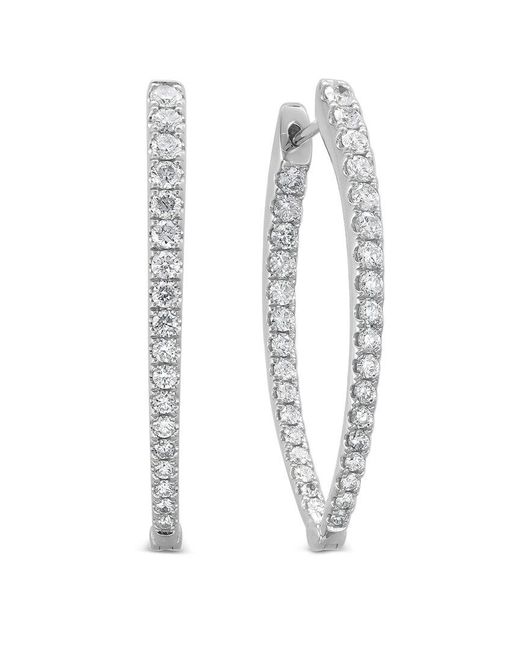 Sabrina Designs White 14k 1.43 Ct. Tw. Diamond Inside Out Oval Hoops