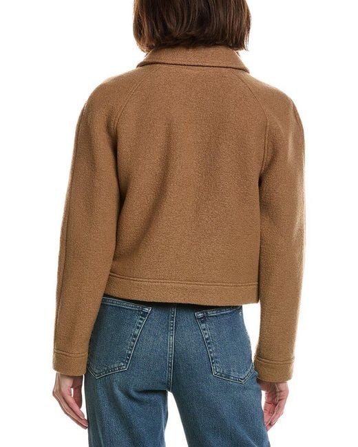 FRAME Blue Frame The Raglan Zip Front Wool Jacket