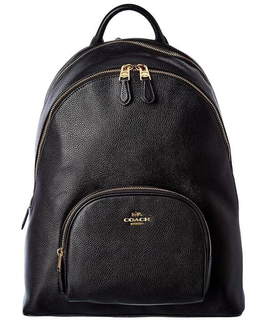 COACH Carrie Leather Backpack in Black | Lyst