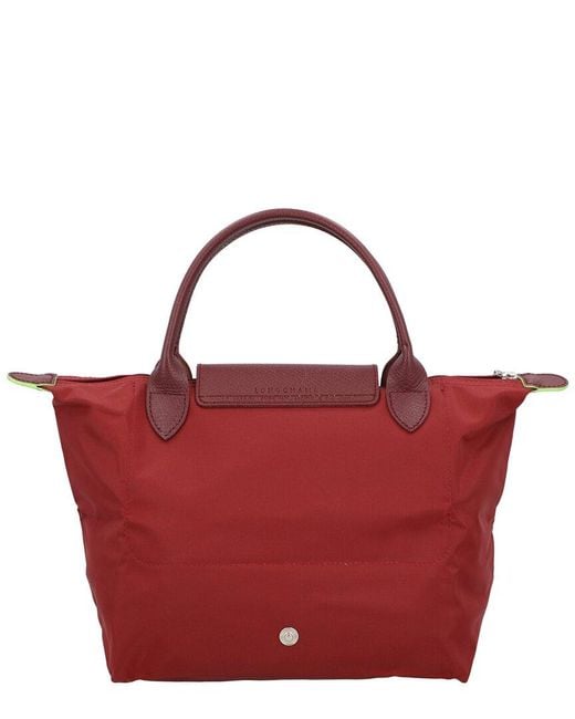 Longchamp Red Le Pliage Green Nylon Tote