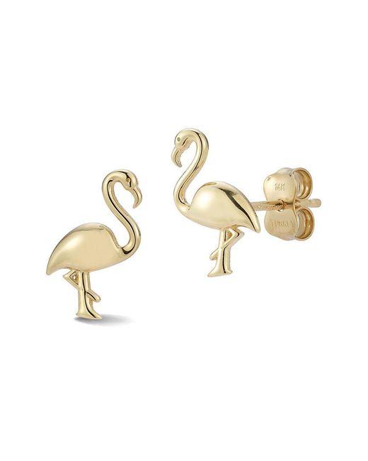 Ember Fine Jewelry Metallic 14k Flamingo Studs