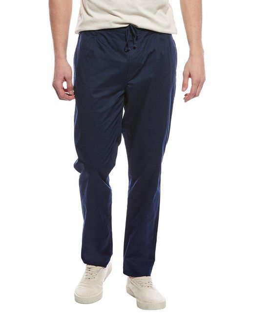 Onia Blue Garment Dye Drawstring Pant for men
