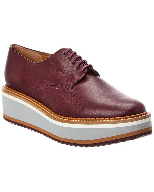 Robert Clergerie Brook Leather Platform Oxford in Red Lyst