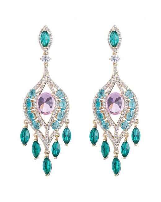 Eye Candy LA Blue Luxe Collection Boho Cubic Zirconia Crystal Drop Earring