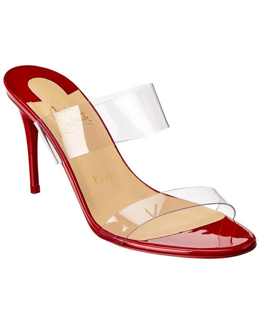 Christian Louboutin Leather Just Nothing 85 Patent Mule in Red | Lyst