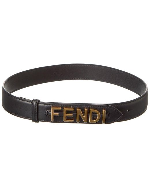 Fendi Black Graphy Leather Belt