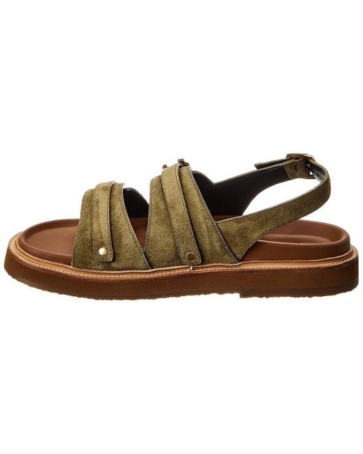 Céline Brown Tippi Triomphe Suede Sandal