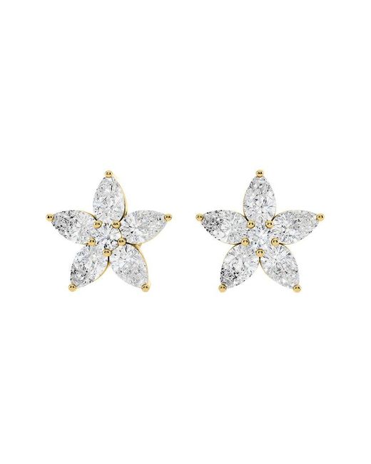 Sabrina Designs Lab Grown Diamonds White 14K 1.21 Ct. Tw. Lab-Grown Diamond Floral Earring