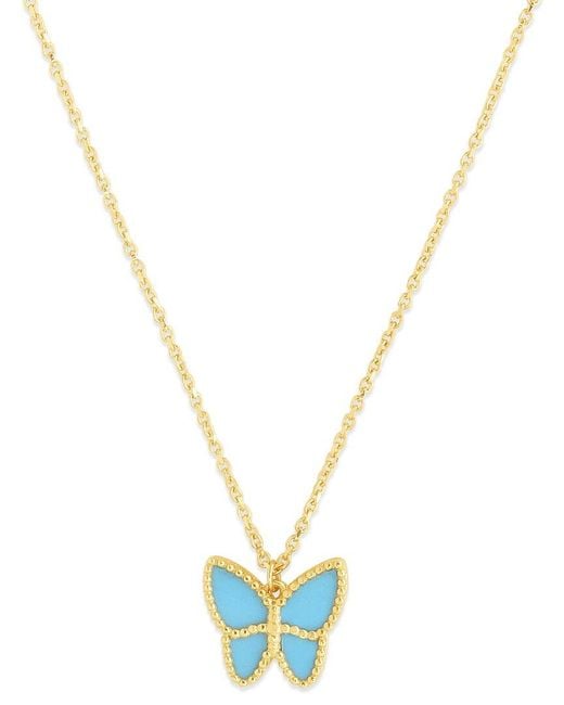 Italian Gold White 14K Butterfly Necklace
