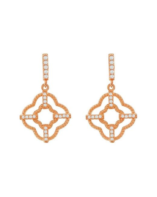 Suzy Levian CZ Jewelry Metallic Suzy Levian Silver Cz Dangle Earrings