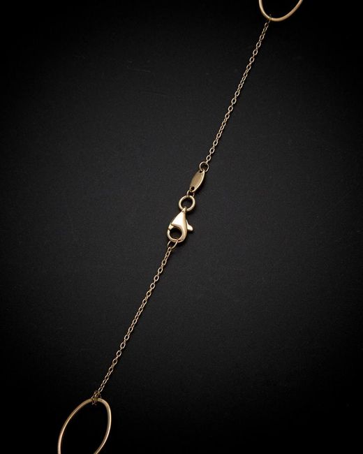 Italian Gold Black 14k Oval Station Necklace