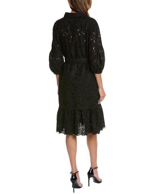 Marchesa Black Viola Lace Dress