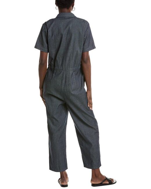 Eileen Fisher Blue Classic Collar Jumpsuit