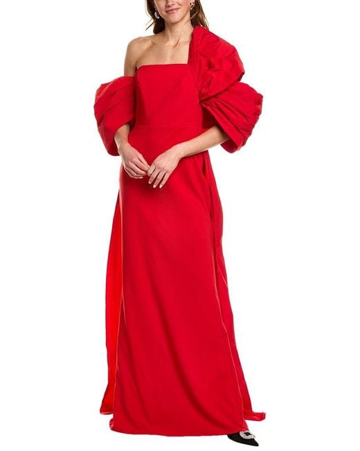 Marchesa Red Taffeta Gown