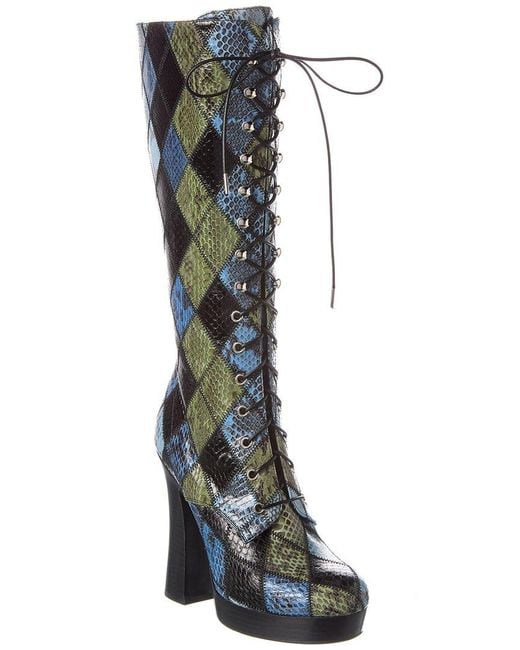 Michael Kors Blue Deandra River Snake Boot