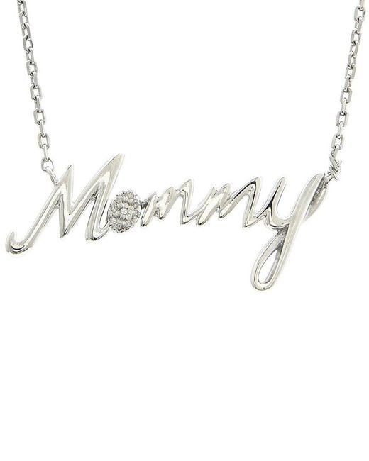 Diamond Select Cuts Metallic Silver 0.03 Ct. Tw. Diamond Necklace