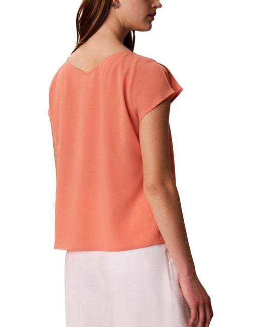 Calvin Klein Orange Pleat Top
