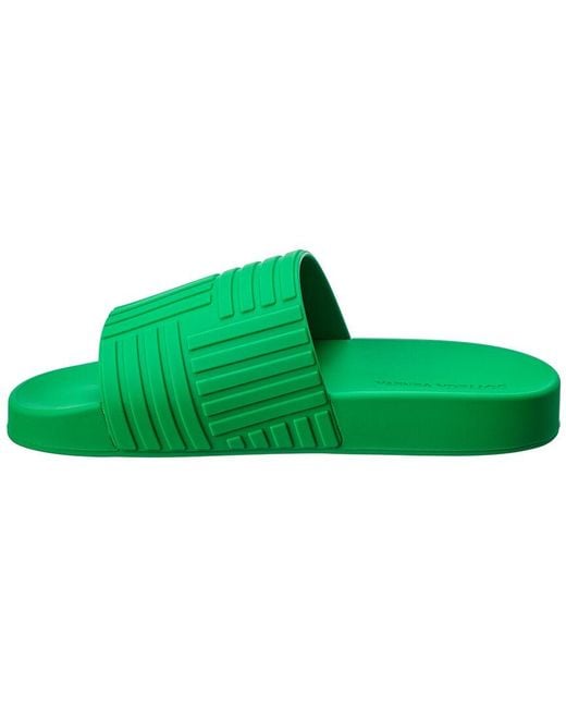 Bottega Veneta Green Slider Rubber Slide
