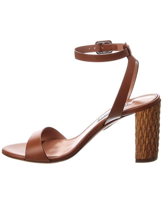 Aquazzura Brown Sunseeker 85 Leather Sandal