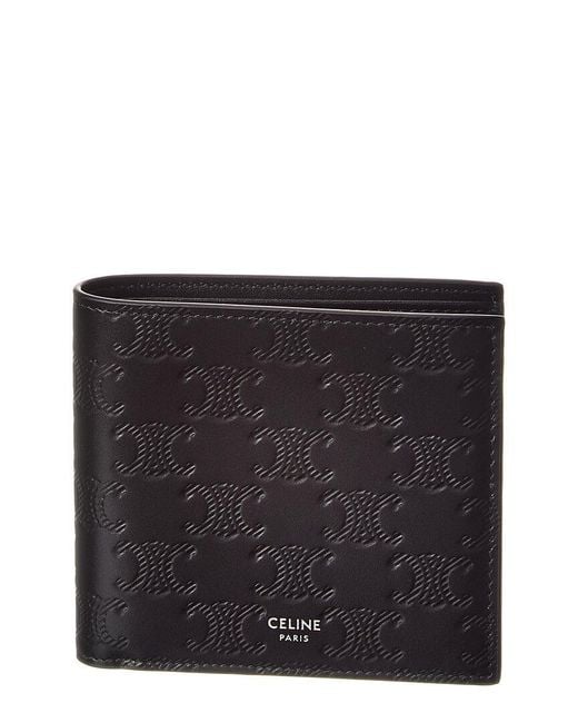 Céline Black Triomphe Leather Bifold Card Holder