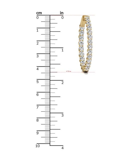 Diana M Metallic Diana M. Fine Jewelry 14k 10.00 Ct. Tw. Lab Grown Diamond Hoops