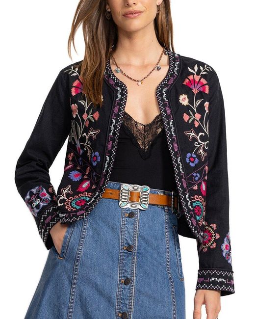 Johnny Was Blue Gloria Linen Jacket