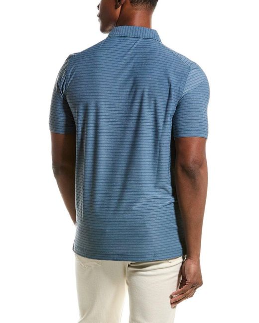Raffi Blue Performance Pinhole Textured Polo Shirt for men
