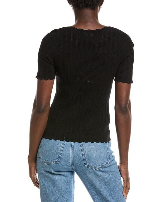7 For All Mankind Black Knit T-Shirt
