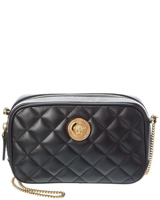 Versace Black Medusa Quilted Leather Shoulder Bag