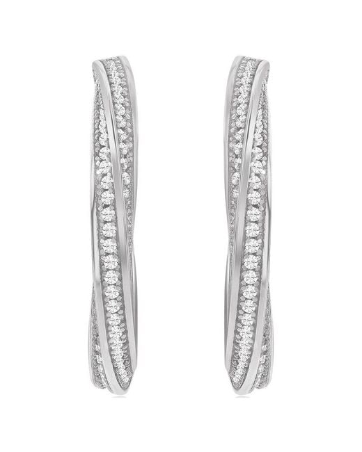 Suzy Levian CZ Jewelry White Suzy Levian Silver Cz Hoops