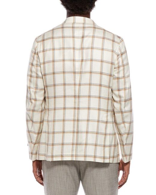 Isaia White Wool, Silk, & Linen-Blend Jacket for men