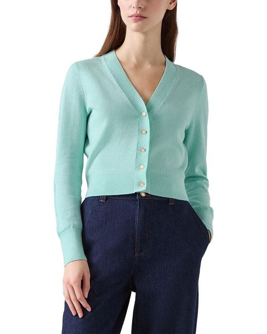 L.K.Bennett Blue Coco Wool-Blend Cardigan