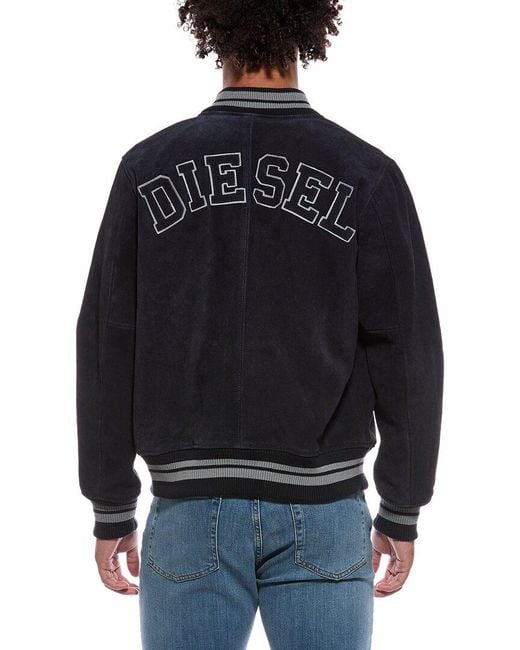 DIESEL Blue Suede Jacket for men
