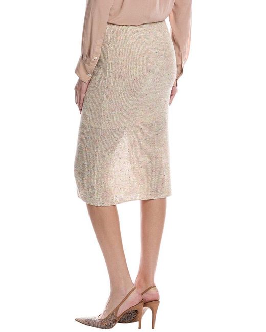 ATM Natural Spacedyed Linen-Blend Midi Skirt