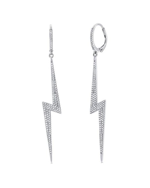 Sabrina Designs White 14k 0.77 Ct. Tw. Diamond Lightning Bolt Earrings
