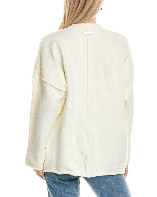 ENA PELLY White Amira Boucle Wool & Mohair-blend Top