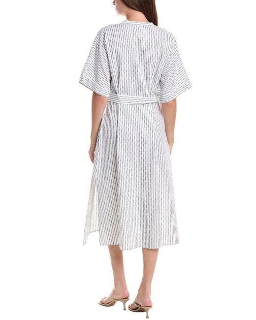 Officine Generale White Officine Generale Avara Linen-Blend Dress