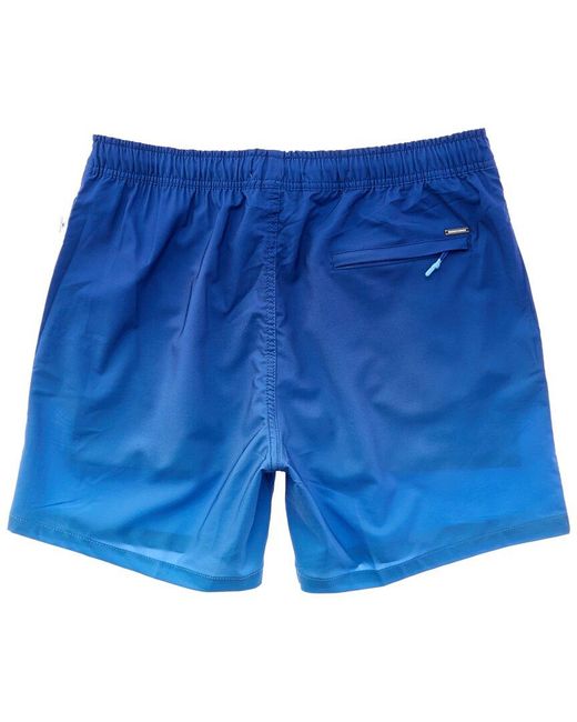 Vintage Summer Blue Gradient Performance Volley Swim Short for men