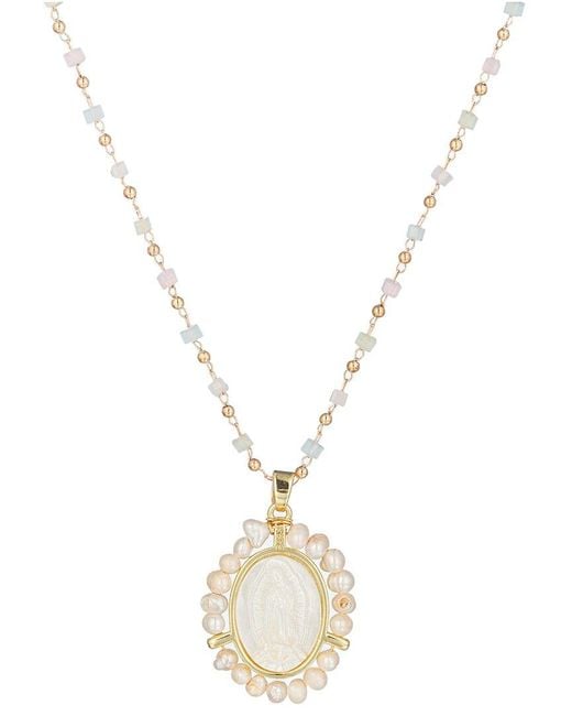 Eye Candy LA Metallic The Luxe Collection Titanium Cz Virgin Mary Pendant Necklace